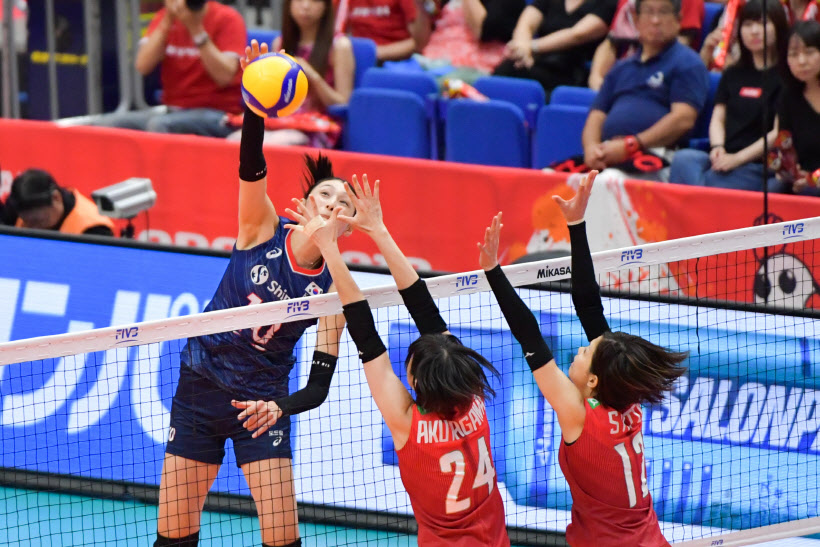 한국, 여자 배구 월드컵에서 일본 꺾어